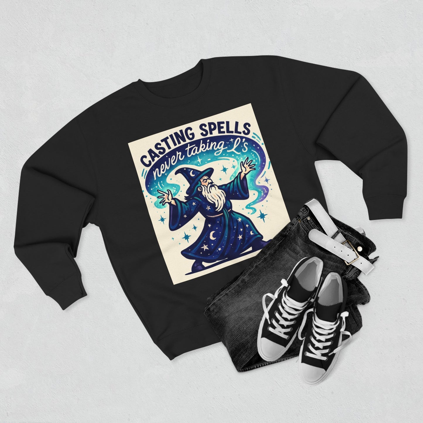Casting Spells, Never Taking L’s – Unisex Crewneck Sweatshirt